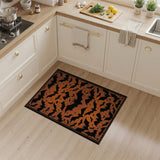 Distressed Halloween Bats Orange Area Rug