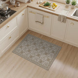 Beige Floral Birds Vintage Area Rug