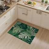Fruit Pattern Lush Monstera Leaves Green Area Rug