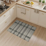 Beige Grey Plaid Geometric Area Rug