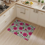 Vibrant Pink Peony Floral Floral Vintage Area Rug