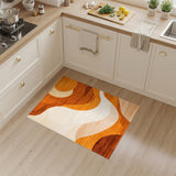 Wavy Orange Wavy Orange Abstract Area Rug