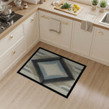 Teal Diamond Halftone Geometric Area Rug