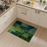 Teal and Lime Green Geometric Modern Area Rug