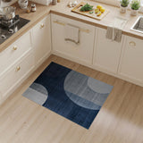 Navy Blue Overlapping Circles Area Rug