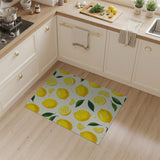 Vibrant Lemon Slices Leaves Area Rug