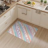 Pastel Paw Print Kids Washable Area Rug