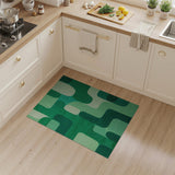 Bold Green Geometric Abstract Area Rug