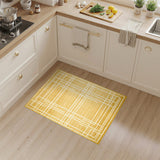 Yellow Geometric Grid Area Rug