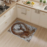 Spotted Deer Antler with Vines Area Rug