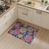 Vibrant Pink Dahlia Floral Area Rug