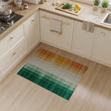 Ombre Green to Orange Vertical Stripe Area Rug
