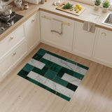 Emerald Green Marble Gold Geometric Area Rug