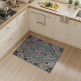 Intricate Gray Persian Area Rug with Vibrant Accents
