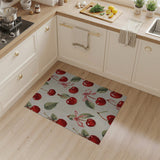 Red Fruit Pattern Cherry Fruit Pattern Area Rug