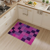 Vibrant Pink Purple Geometric Block Area Rug
