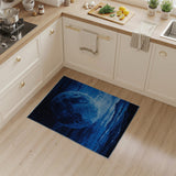 Starry Indigo Moon Over Mountains Rug
