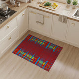 Multi-color and Patterns Bold Red Geometric Grid Area Rug