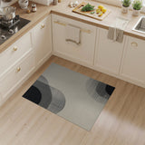 Abstract Overlapping Circles Black White Area Rug