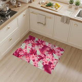 Floral Vintage Pink Vibrant Pink Floral Area Rug