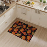 Orange Orange Pumpkin Harvest Pattern Area Rug
