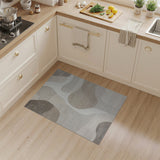 Beige and Neutral Abstract Beige Grey Organic Shapes Area Rug