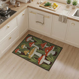 Boho Chic Whimsical Red Mushroom Toadstool Area Rug