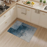 Distressed Blue Block Abstract Area Rug