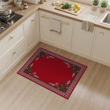 Red Holly Border Area Rug