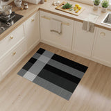 Black and White Black White Grid Geometric Area Rug