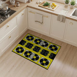 Vinyl Records Yellow Black Geometric Area Rug