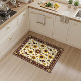 Floral Vintage Yellow Sunflower Floral Area Rug