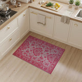 Ornate Pink Floral Persian Rug