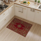 Opulent Red Gold Persian Medallion Rug