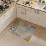 Abstract Area Beige and Neutral Abstract Organic Shapes Beige Area Rug