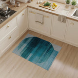 Teal Blue Geometric Circle Area Rug