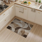 Modern Abstract Brown Tan Area Rug