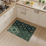 Teal Koi Fish Floral Persian Area Rug