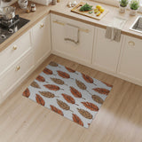 Orange Feather Boho Area Rug
