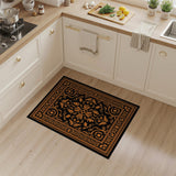 Elegant Orange Floral Persian Area Rug