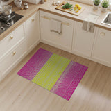 Neon Pink Yellow Geometric Lattice Rug