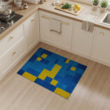 Bold Blue and Yellow Geometric Area Rug