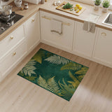 Golden Ferns on Emerald Area Rug