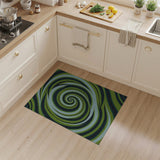 Green Hypnotic Green Spiral Abstract Area Rug