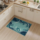 Octopus Tentacles Blue Teal Vintage Area Rug