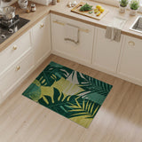 Lush Green Monstera Leaf Abstract Area Rug