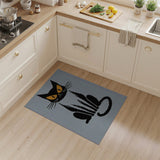Spooky Black Cat with Glowing Eyes Area Rug