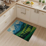 Serene Alpine Peaks and Pine Forest Rug
