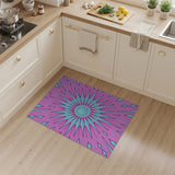 Vibrant Pink Teal Starburst Geometric Area Rug