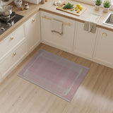 Pink Geometric Framed Area Rug